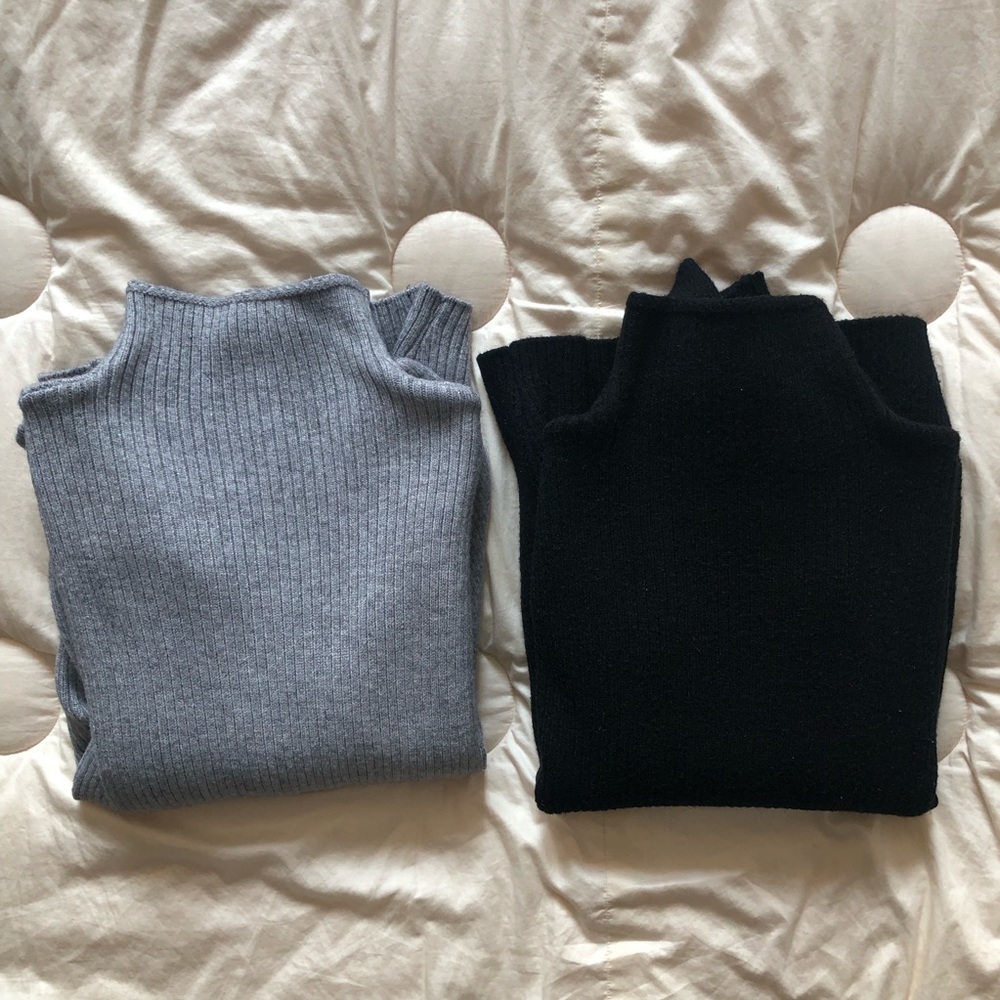 Yesstyle Mock Neck Sweater Bundle Grey & Black